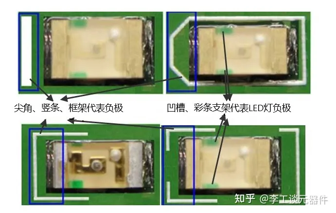 贴片LED灯区分正负极性图