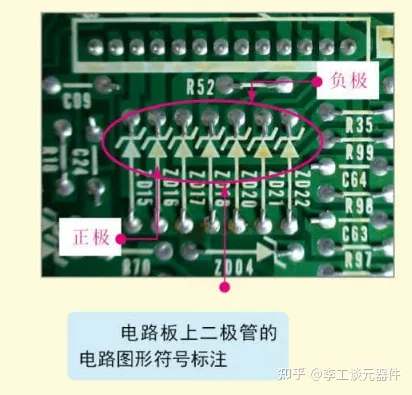 电路板上二极管极性判断图